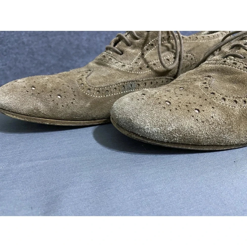 Paul Smith Brogue Shoes Men‎ Sand Size 7 Lace Up Oxford Detail Formal Suede